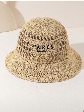 New designer inspired Crochet Bucket Hat with 'PARIS MILANO' Embroidery